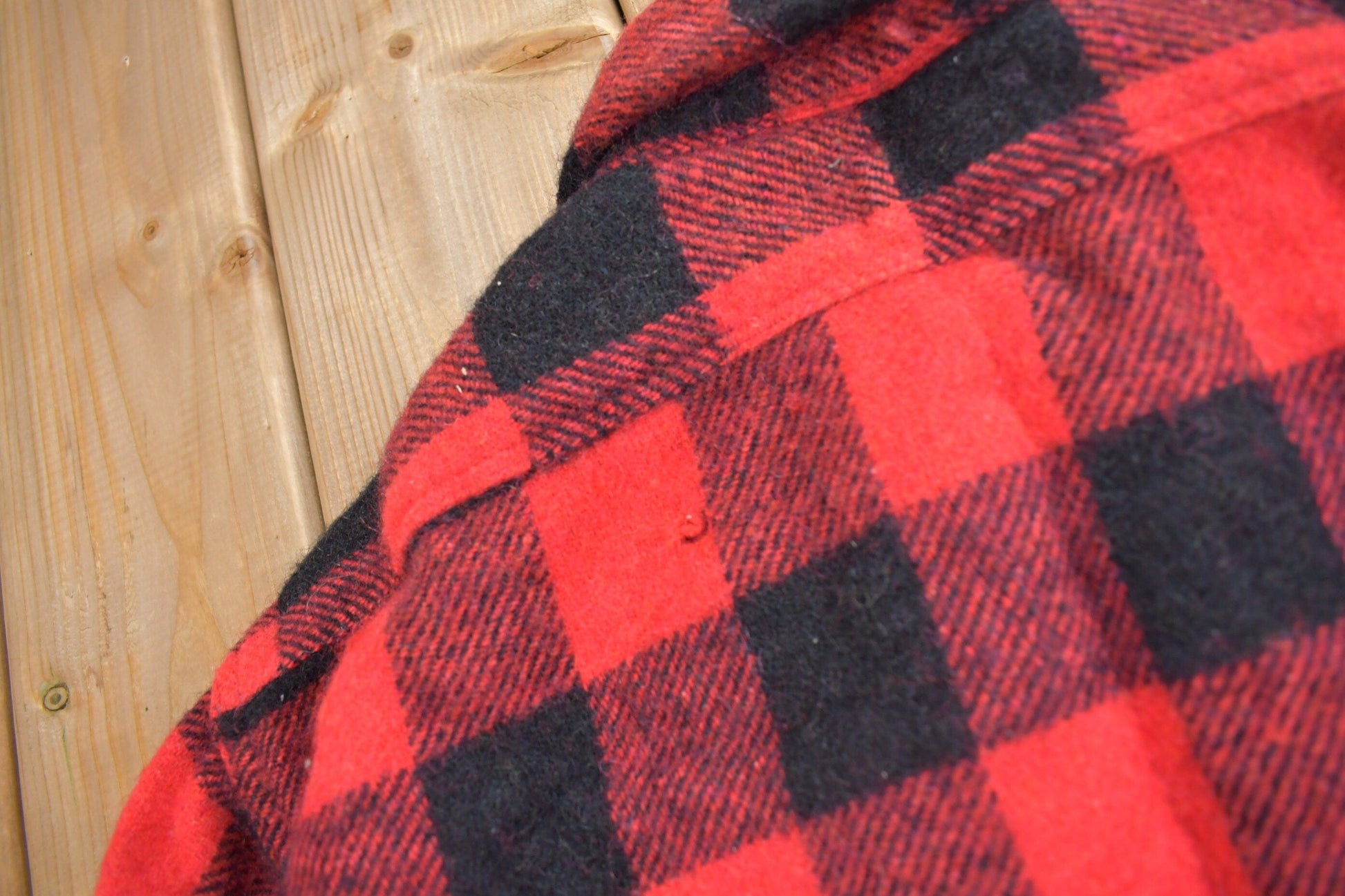 Vintage 1970s Sears Mens Store Buffalo Plaid Button Up Shirt Men's Large from propervintagecanada