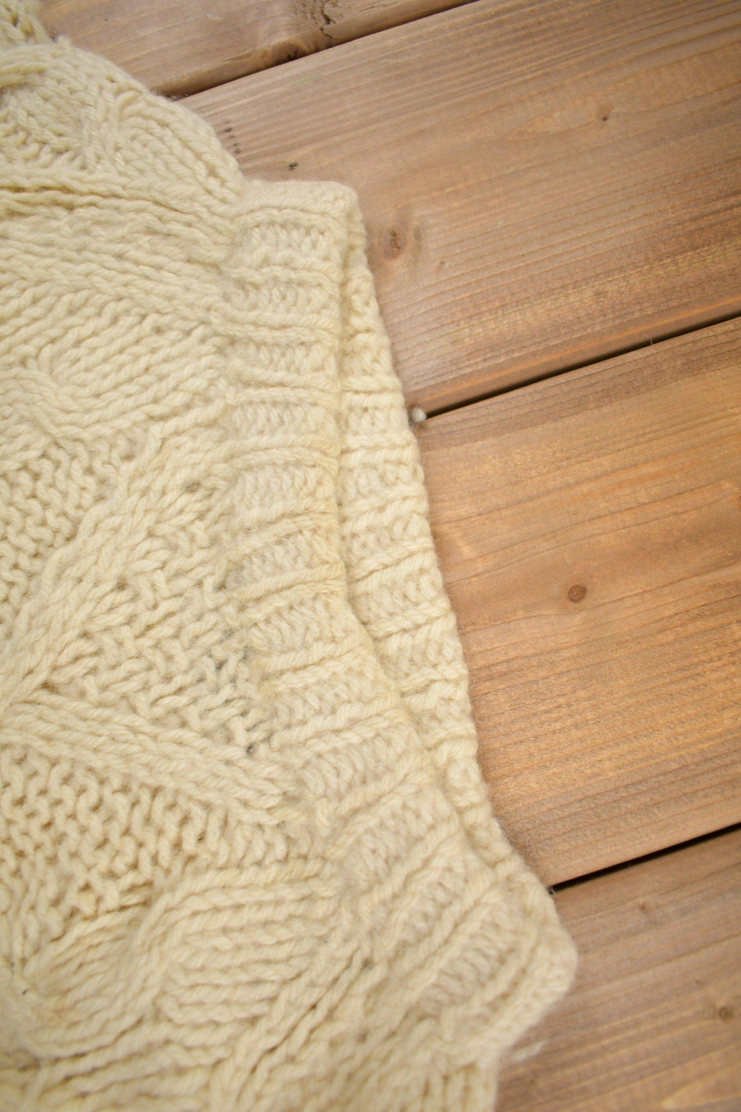 Vintage 1970s Sears Roebuck 3D Cable Knit Sweater Men's Small from propervintagecanada