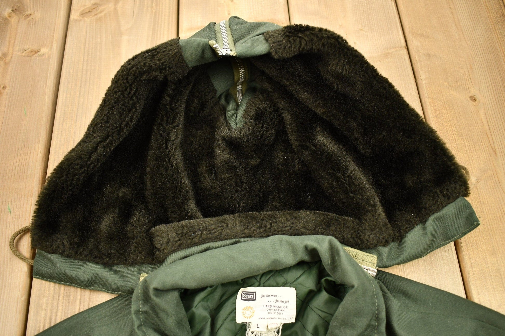 Vintage 1970s Sears Roebuck Work Clothing Winter Jacket Men's Large from propervintagecanada