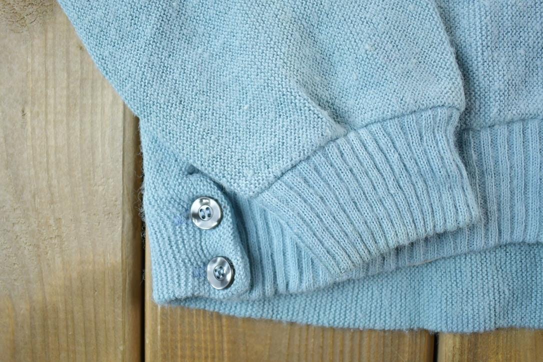 Vintage 1970s Sears Sportswear Knit Perfect Mild Distress Cardigan Sweater Men's Small from propervintagecanada