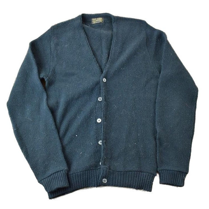 Vintage 1970s Sears Student Knit Perfect Mild Distress Cardigan Sweater Men's S from propervintagecanada