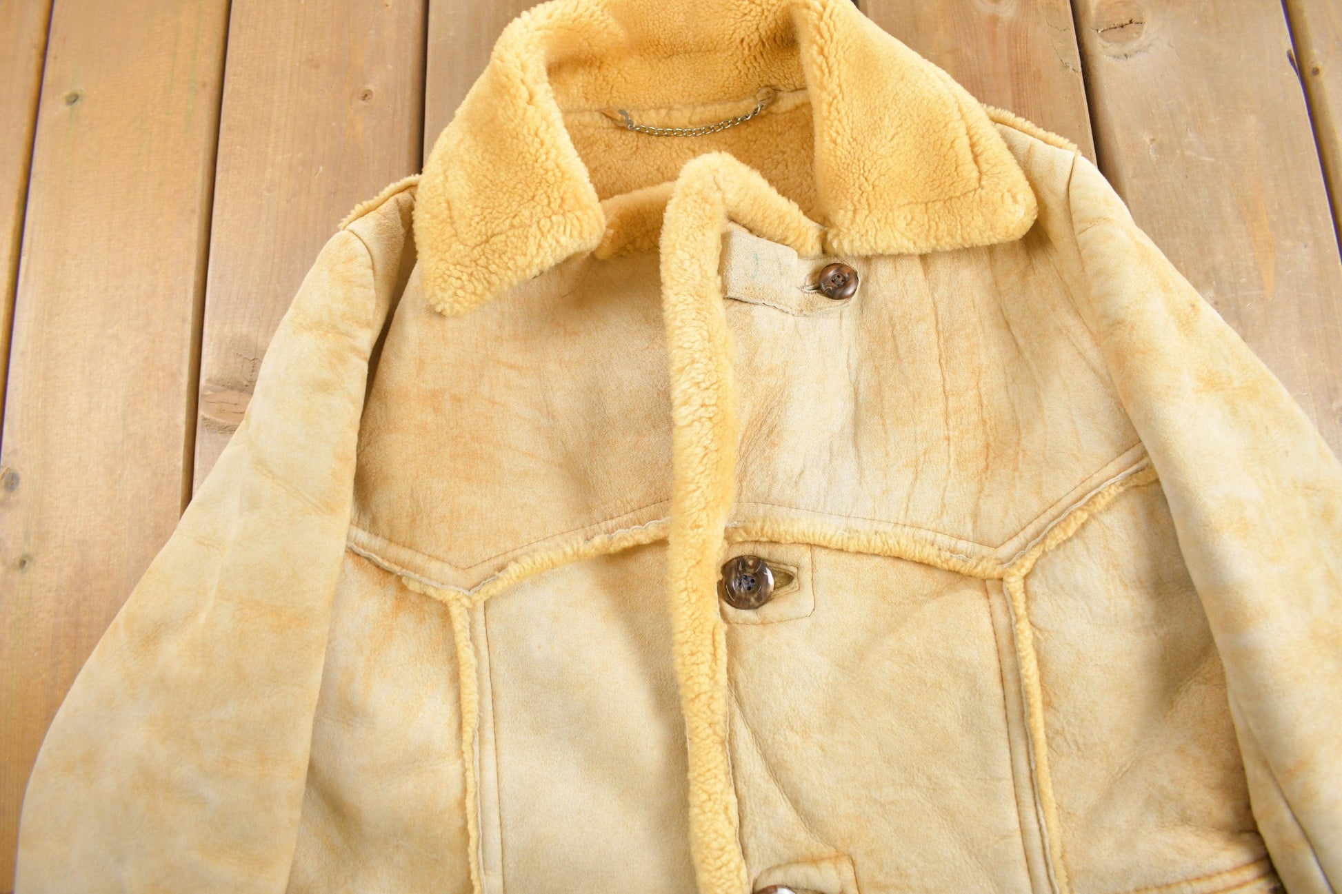 Vintage 1970s Sears The Mens Store Shearling Jacket Men's Medium from propervintagecanada