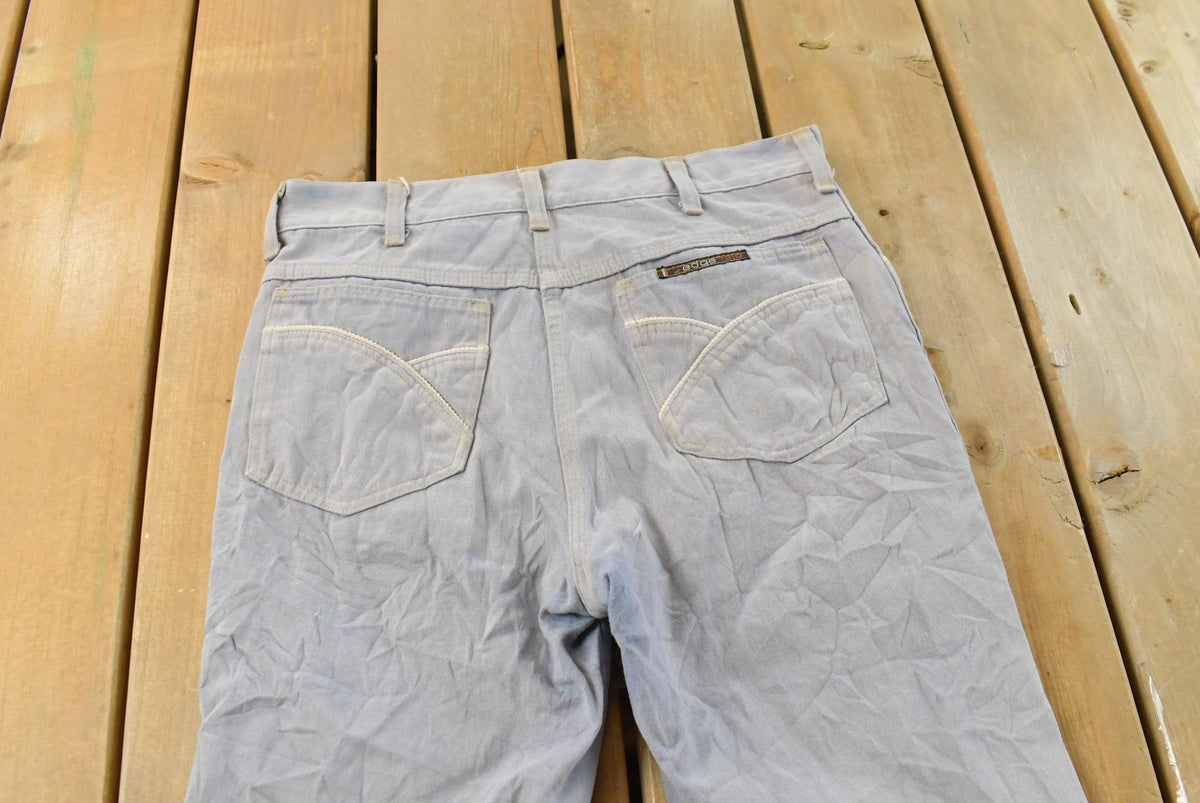 Vintage 1970s Sedgefield Distressed Flare Denim Blue Jeans 29 x 29.5 from propervintagecanada