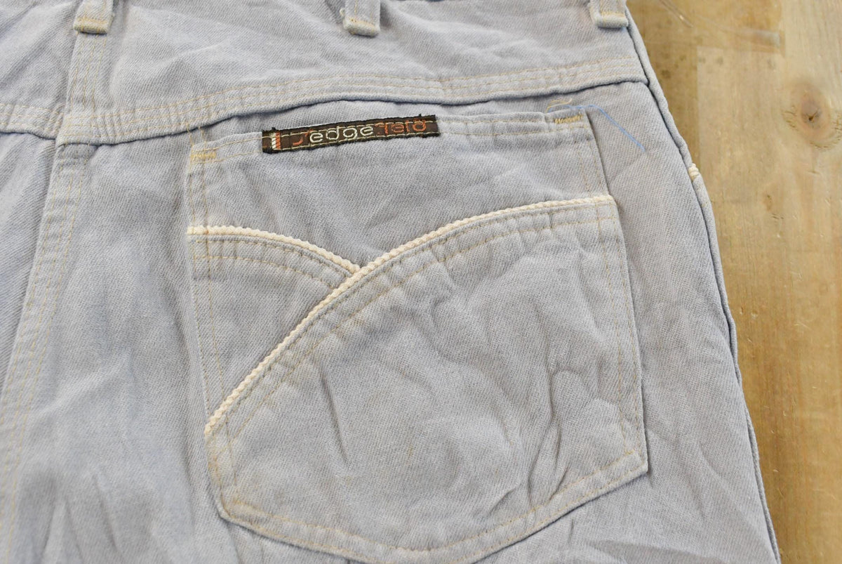 Vintage 1970s Sedgefield Distressed Flare Denim Blue Jeans 29 x 29.5 from propervintagecanada