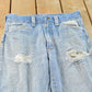 Vintage 1970s Sedgefield Distressed Flare Denim Blue Jeans 30 x 28.5 from propervintagecanada
