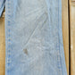 Vintage 1970s Sedgefield Distressed Flare Denim Blue Jeans 30 x 28.5 from propervintagecanada