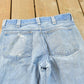 Vintage 1970s Sedgefield Distressed Flare Denim Blue Jeans 30 x 28.5 from propervintagecanada