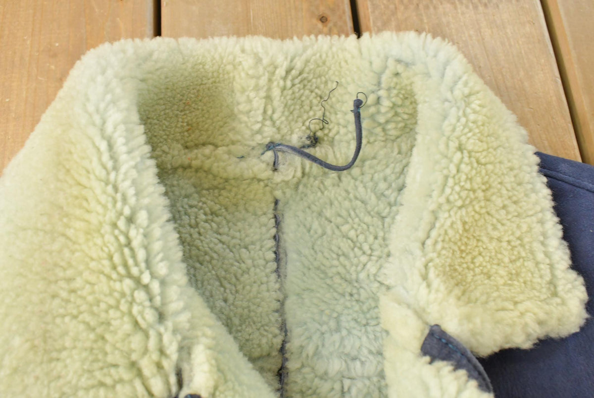 Vintage 1970s Shearling Suede Fur Coat Women's XL from propervintagecanada
