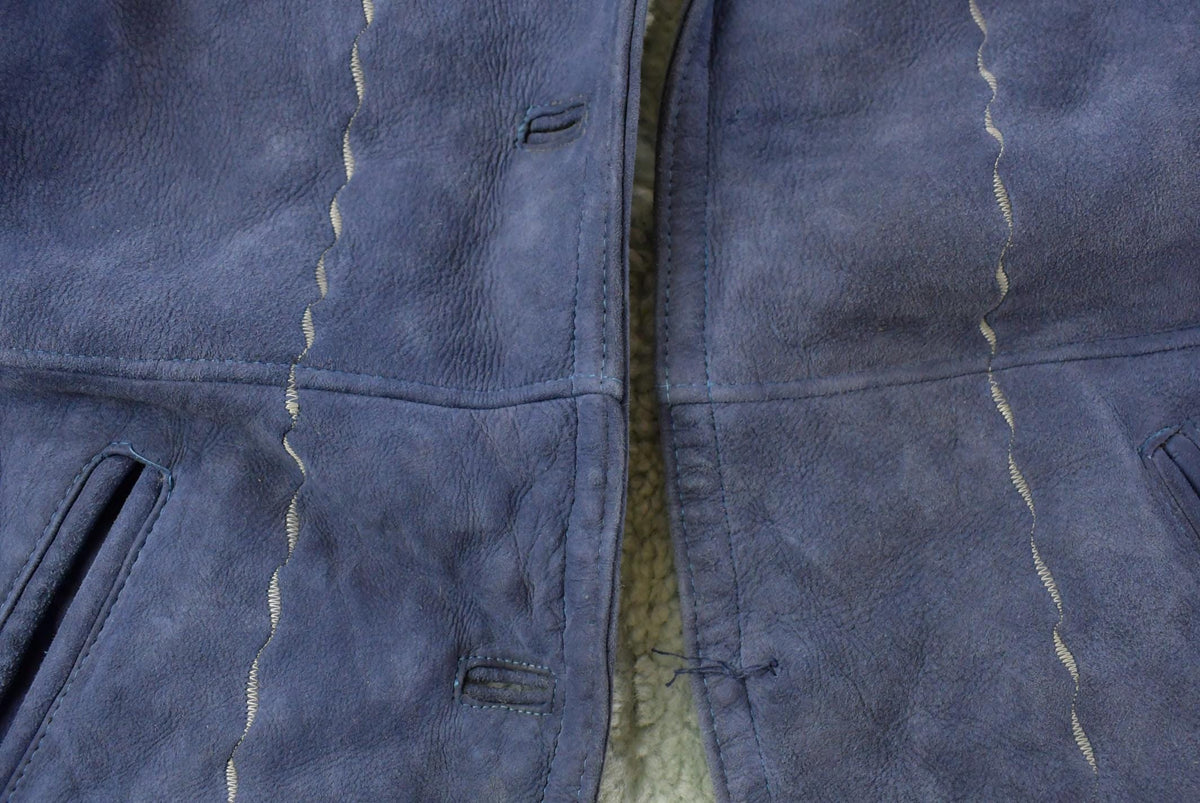 Vintage 1970s Shearling Suede Fur Coat Women's XL from propervintagecanada
