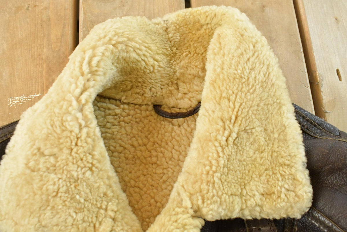 Vintage 1970s Sheepskin Shearling Leather Fur Jacket Men's L from propervintagecanada