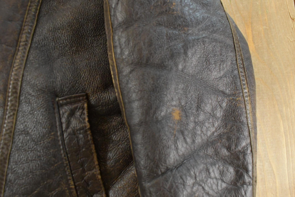 Vintage 1970s Sheepskin Shearling Leather Fur Jacket Men's L from propervintagecanada
