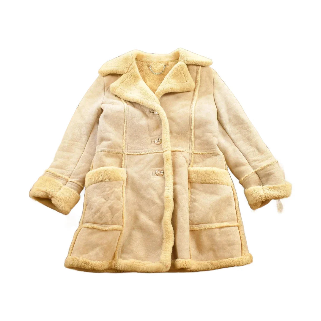 Vintage 1970s Sherpa Lined Shearling Leather Jacket from propervintagecanada
