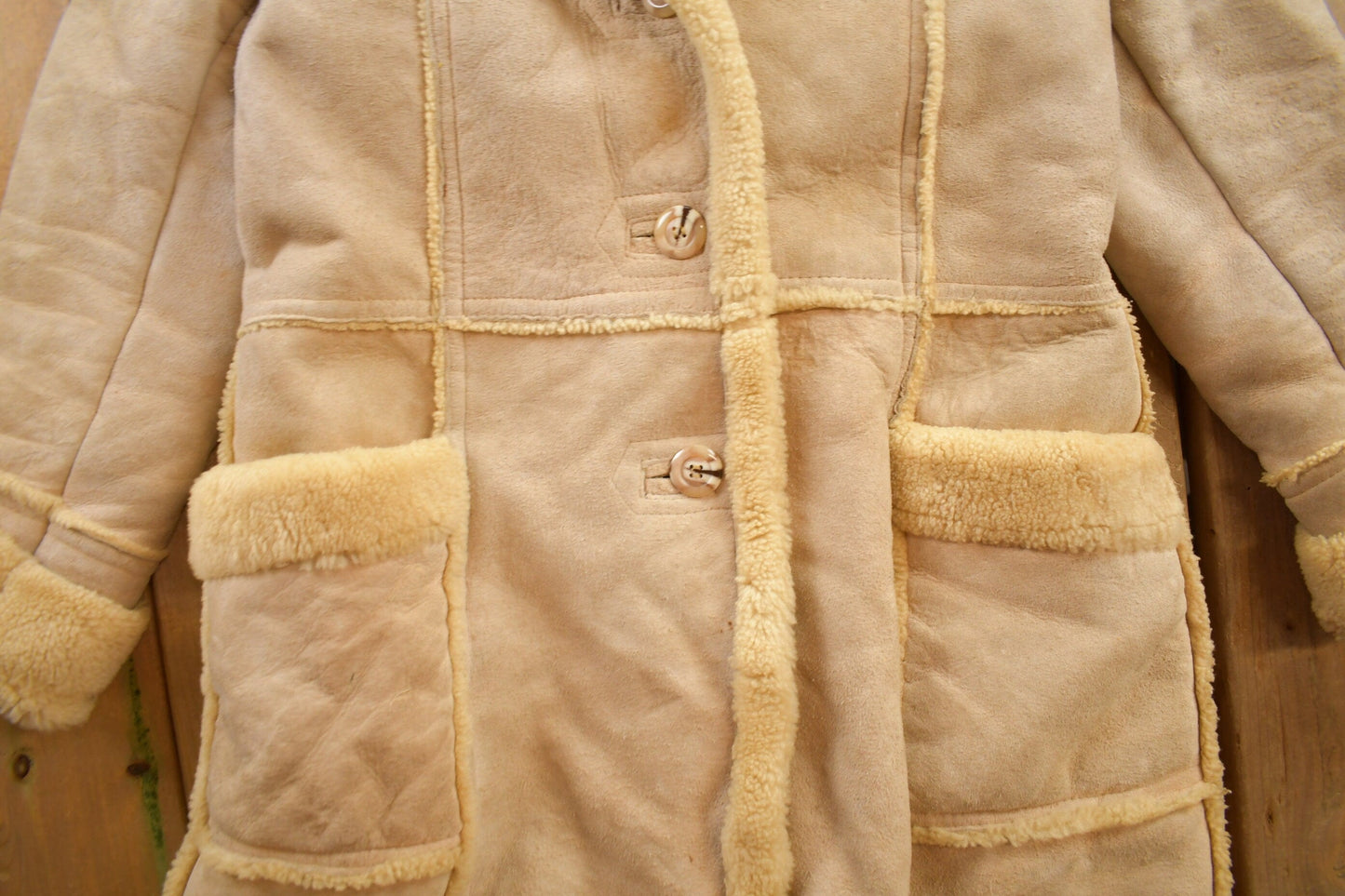 Vintage 1970s Sherpa Lined Shearling Leather Jacket from propervintagecanada