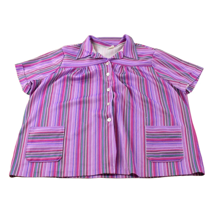 Vintage 1970s Short Sleeve Button Up Shirt Women's 2XL from propervintagecanada