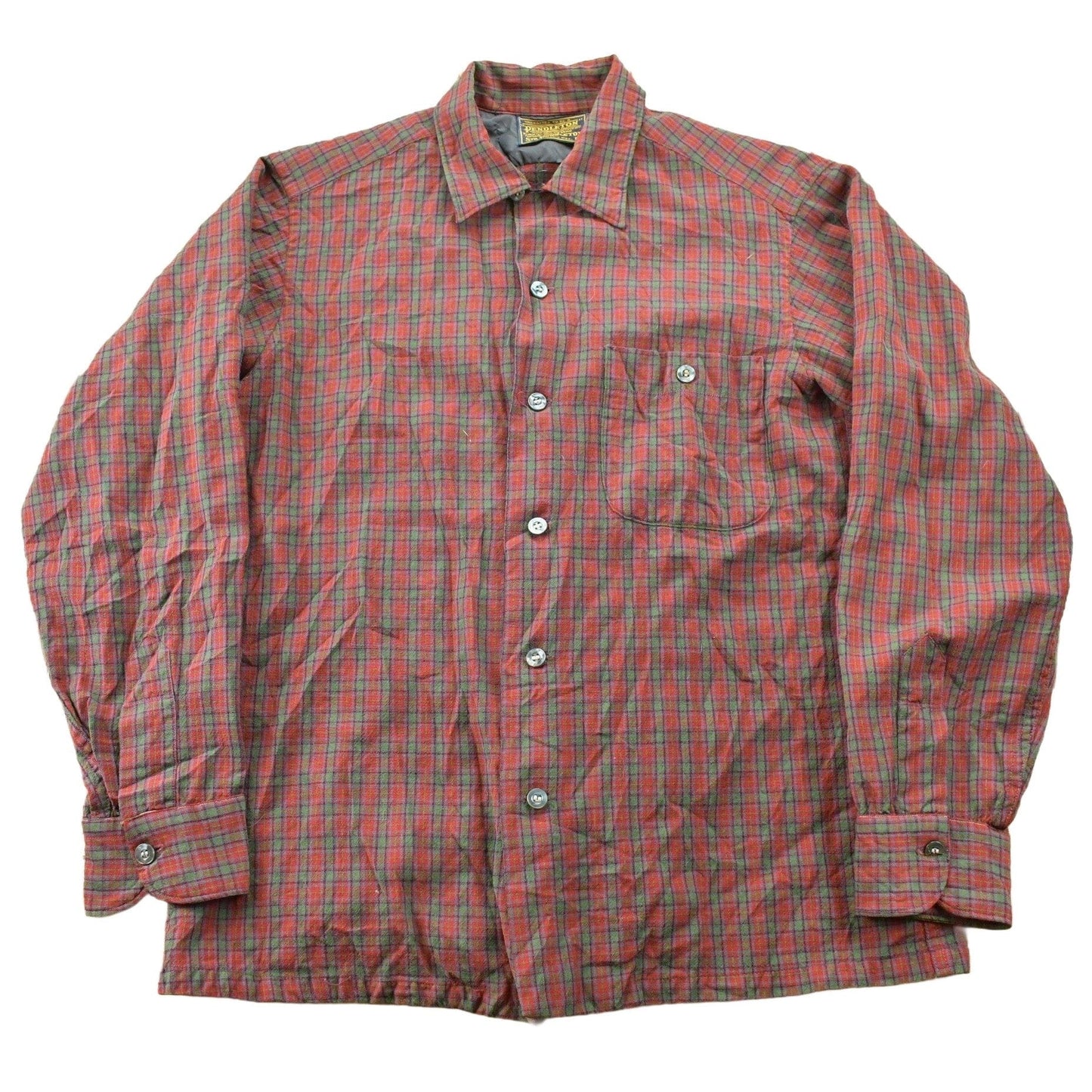Vintage 1970s Sir Pendleton Plaid Button Up Board Shirt Men's Medium from propervintagecanada