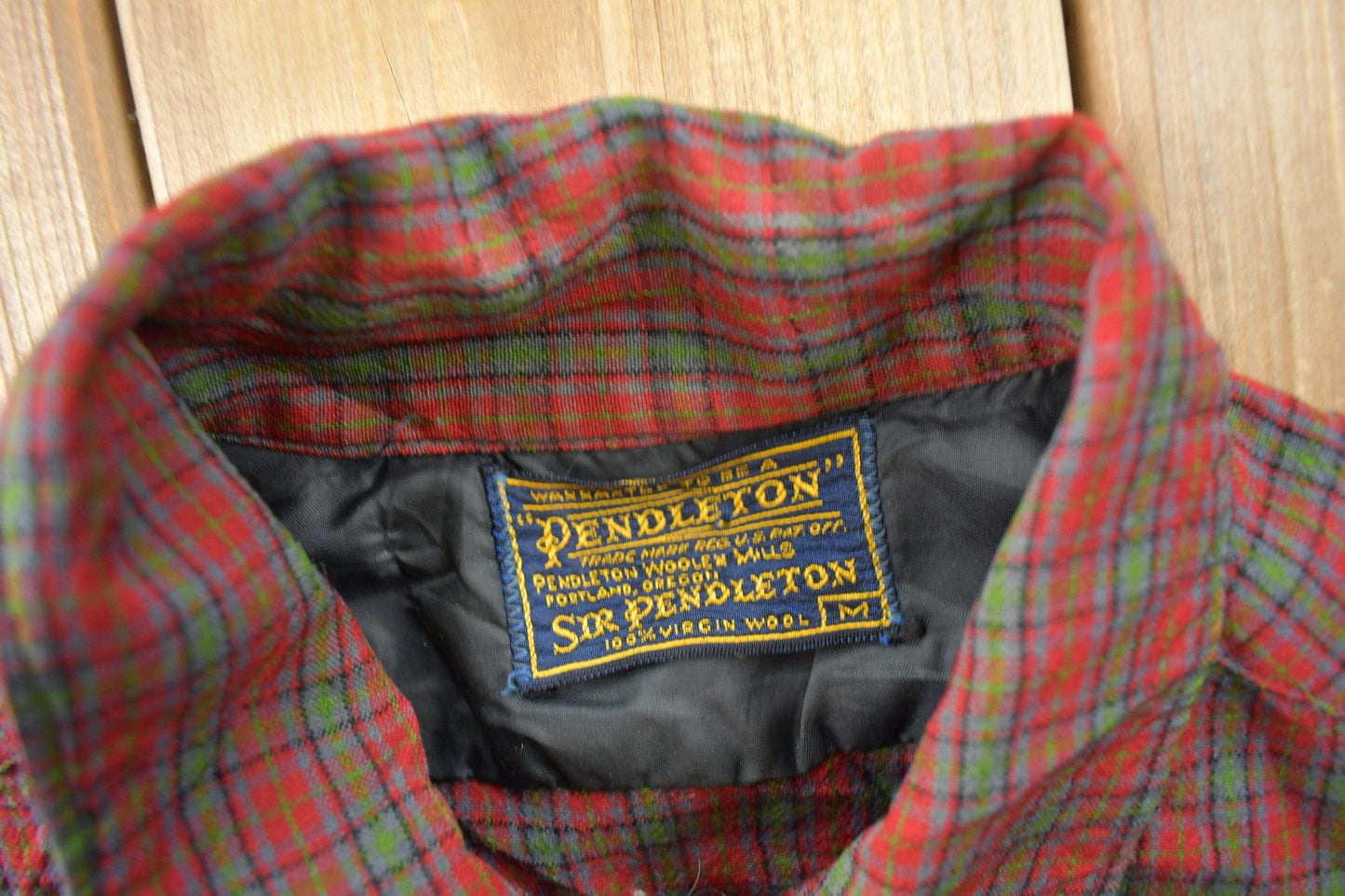 Vintage 1970s Sir Pendleton Plaid Button Up Board Shirt Men's Medium from propervintagecanada
