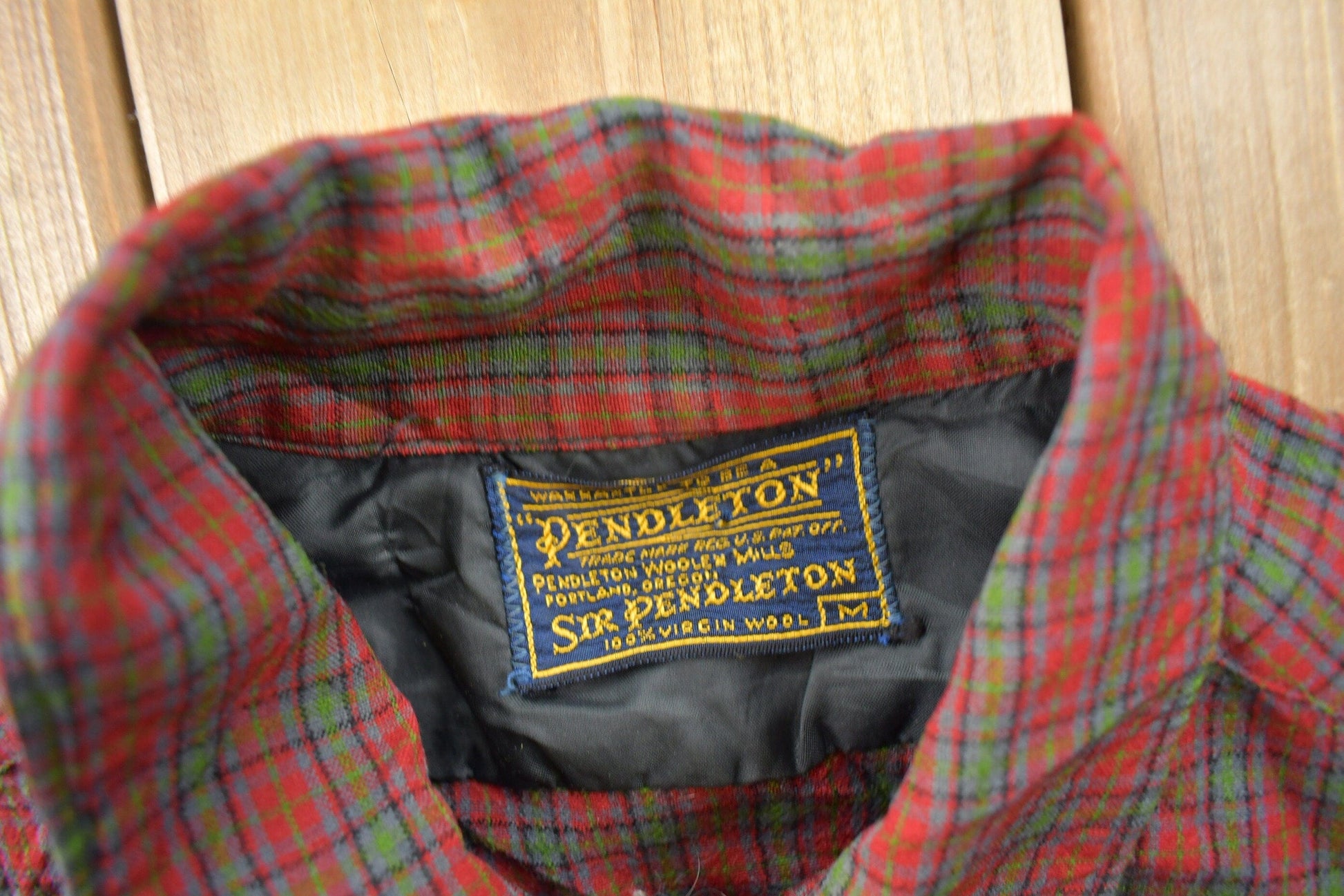Vintage 1970s Sir Pendleton Plaid Button Up Board Shirt Men's Medium from propervintagecanada