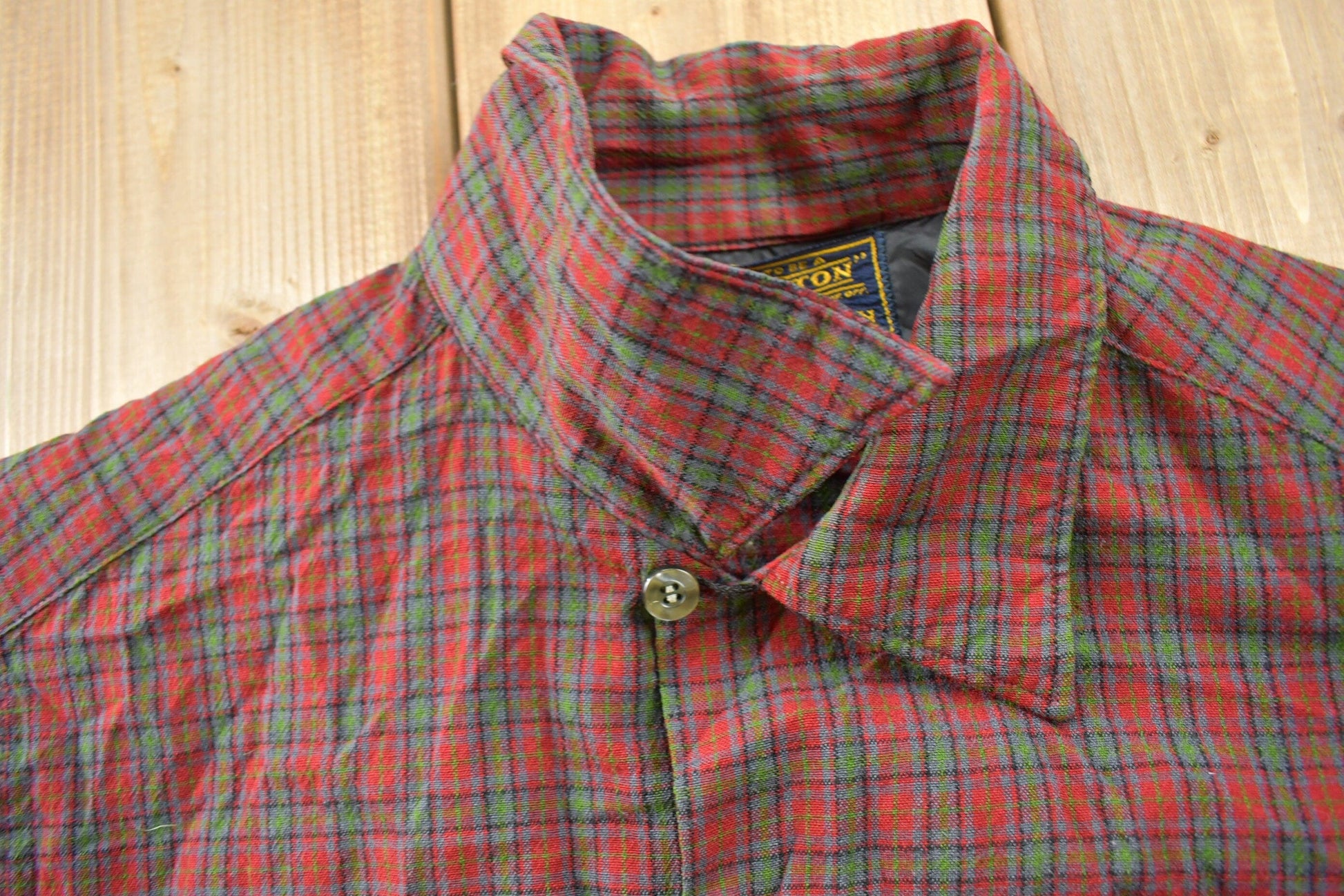 Vintage 1970s Sir Pendleton Plaid Button Up Board Shirt Men's Medium from propervintagecanada