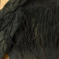 Vintage 1970s Sky Blue Waters Leather Suede Western Fringe Jacket Women's Large / Fall Outerwear Leather Coat / Black Jacket / Tassles from propervintagecanada
