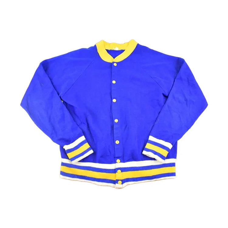 Vintage 1970s Snap Button Collegiate Souvenir Crewneck Sweatshirt Men's M from propervintagecanada