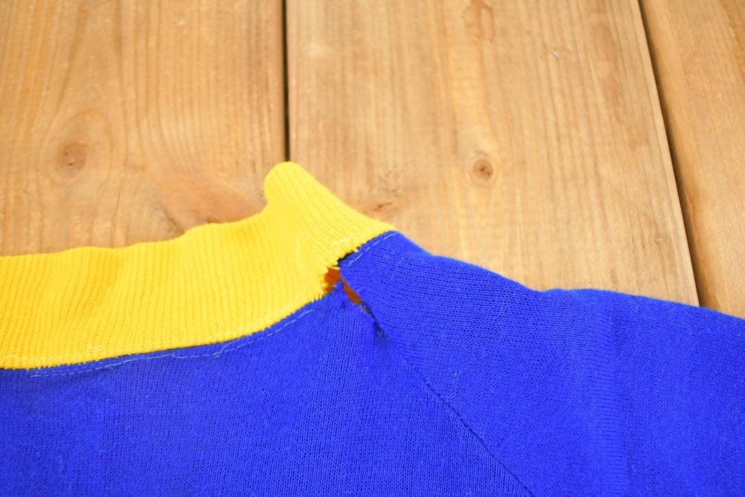 Vintage 1970s Snap Button Collegiate Souvenir Crewneck Sweatshirt Men's M from propervintagecanada
