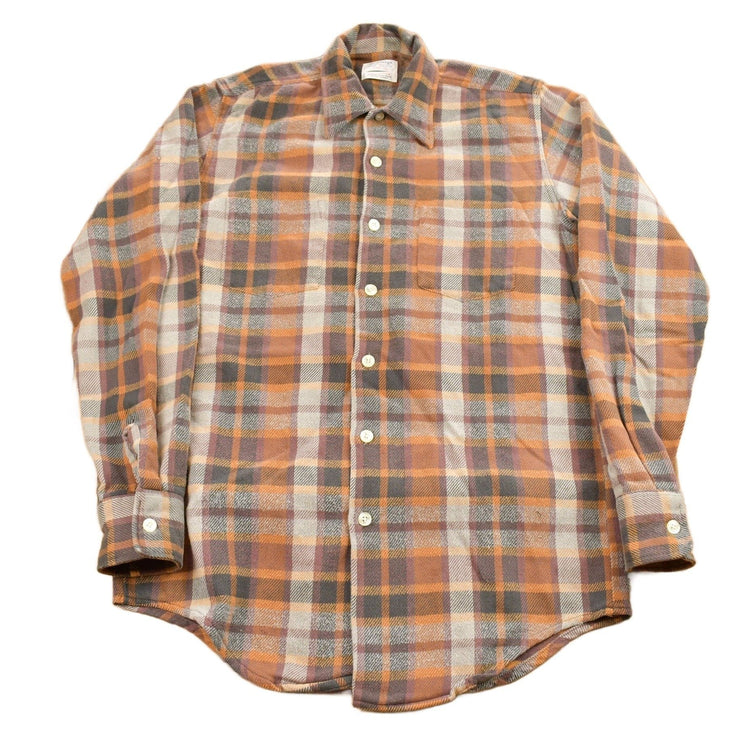 Vintage 1970s Sovereign Plaid Flannel Button Up Shirt Men's XL from propervintagecanada