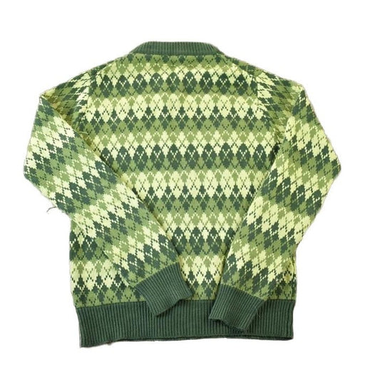 Vintage 1970s ST Leger Argyle Knit Abstract Pattern Crewneck Sweater Men's Small from propervintagecanada