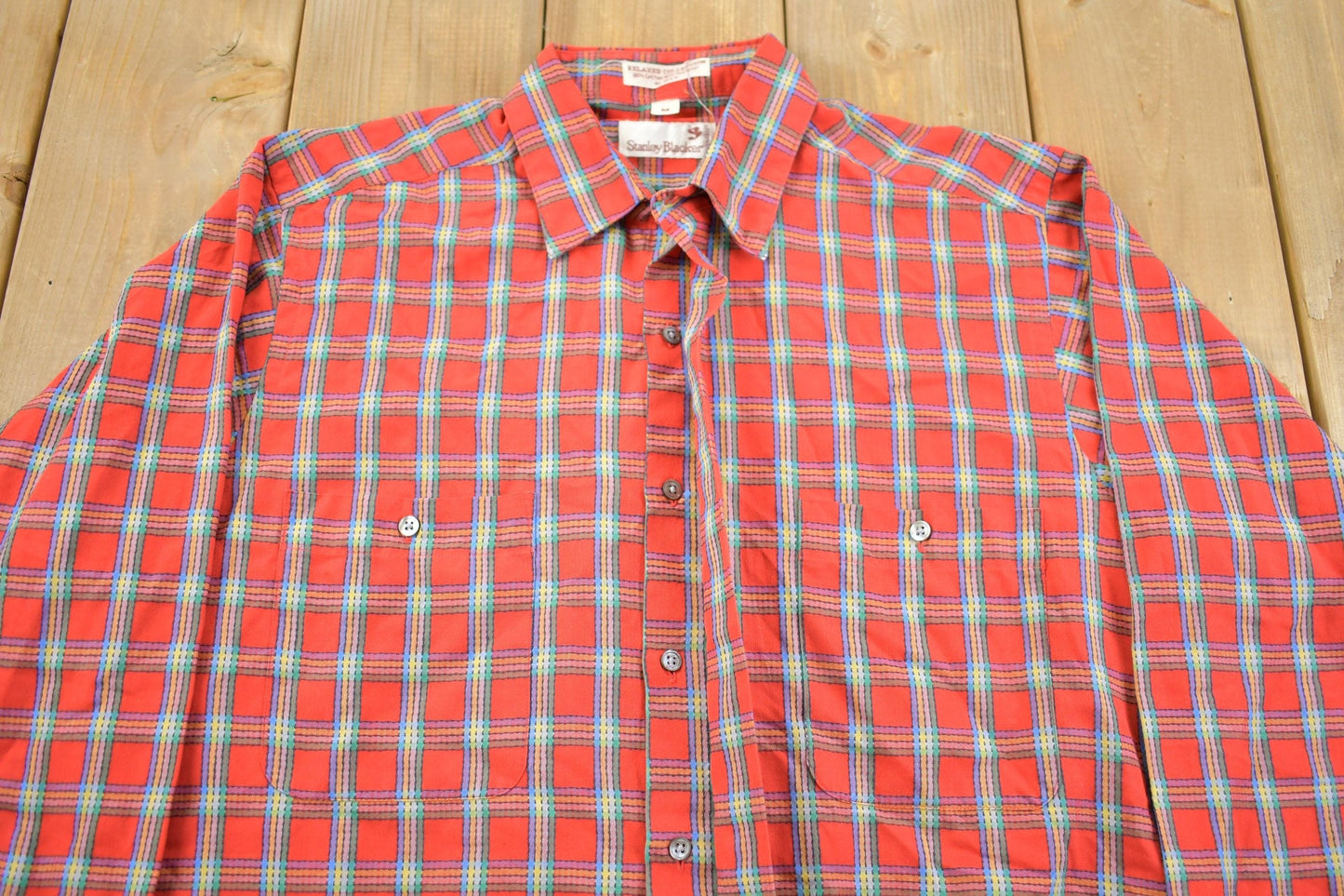 Vintage 1970s Stanley Blacker Soft Plaid Button Up Flannel Men's M from propervintagecanada