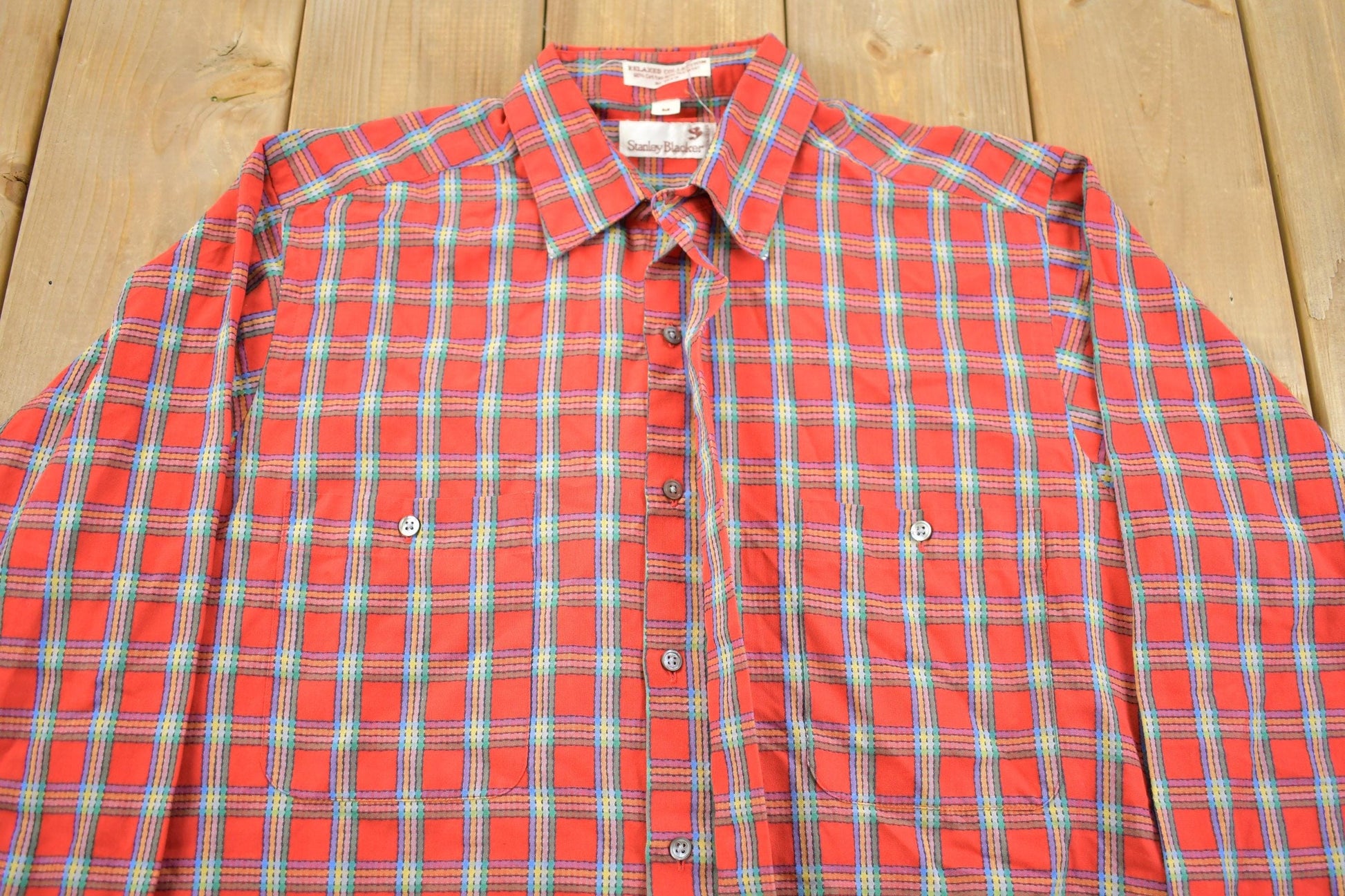 Vintage 1970s Stanley Blacker Soft Plaid Button Up Flannel Men's M from propervintagecanada