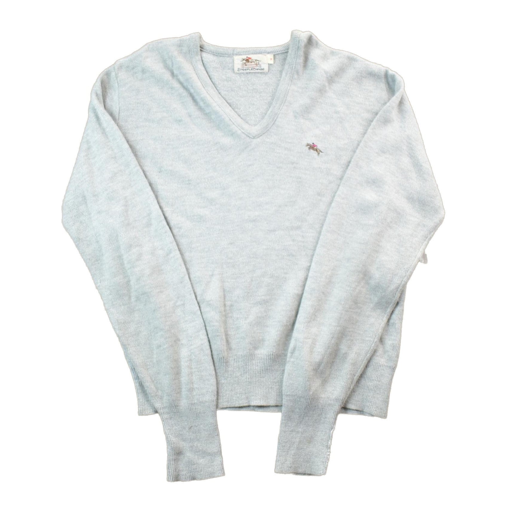 Vintage 1970s Steeple Chase Knit V- Neck Sweater from propervintagecanada