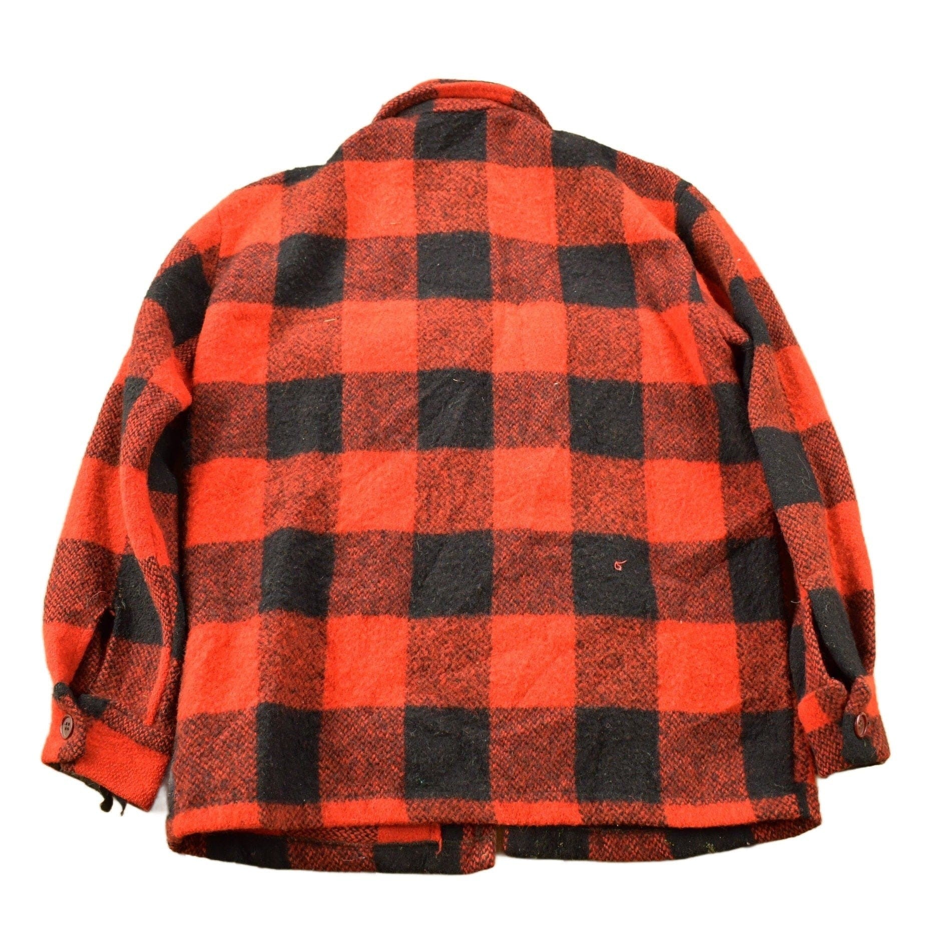 Vintage 1970s Storm Hero Wool Buffalo Plaid Zip Up Jacket Men's Large from propervintagecanada