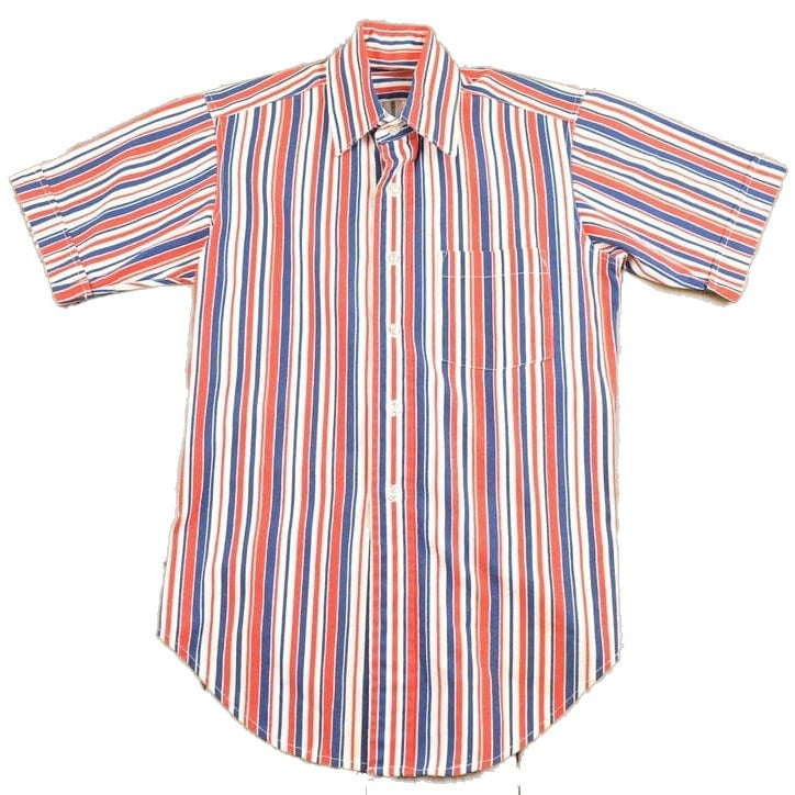 Vintage 1970s Striped Button Up Shirt Men's Large from propervintagecanada