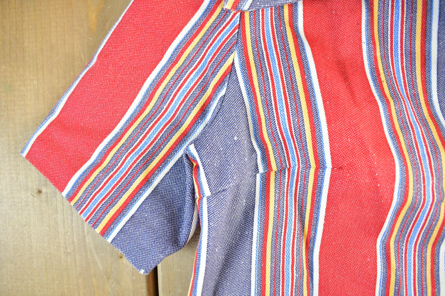 Vintage 1970s Striped Disco Collar Shirt Men's Small from propervintagecanada