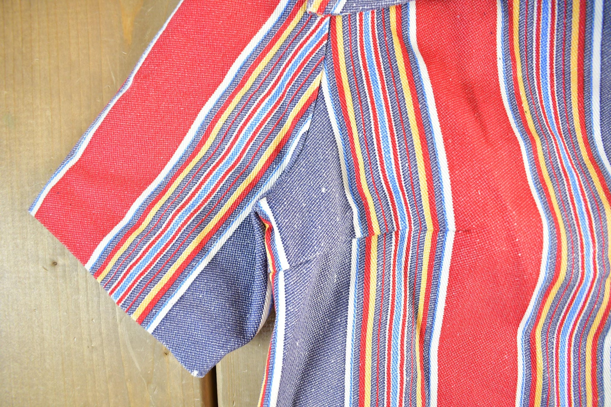 Vintage 1970s Striped Disco Collar Shirt Men's Small from propervintagecanada