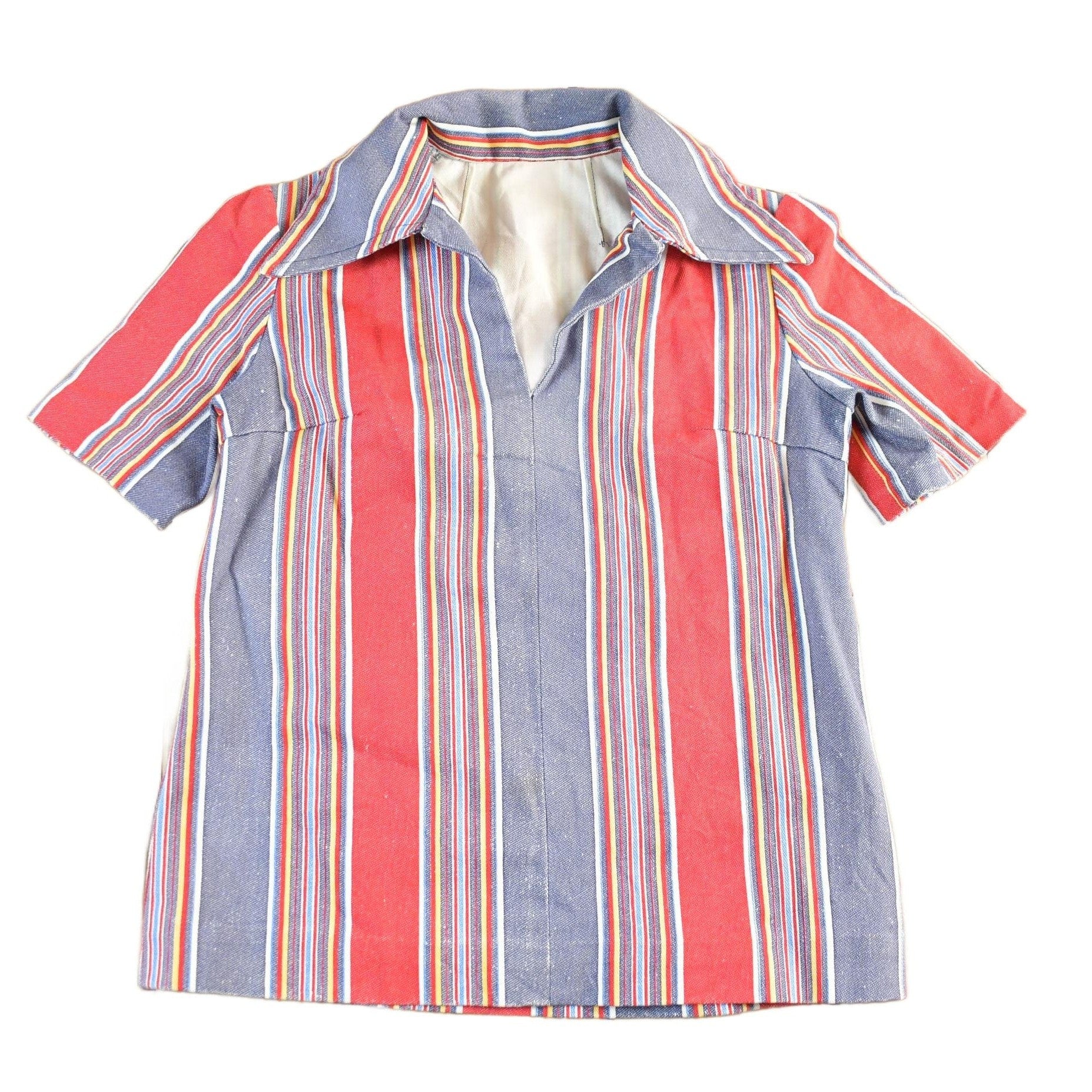 Vintage 1970s Striped Disco Collar Shirt Men's Small from propervintagecanada