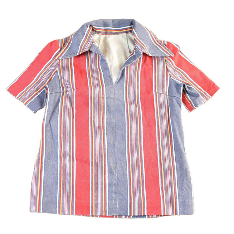 Vintage 1970s Striped Disco Collar Shirt Men's Small from propervintagecanada