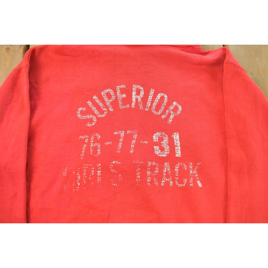 Vintage 1970s Superior Girls Track Russell Athletics Blank Hoodie Men's Small / 70s Hoodie / Made In USA / Sweatshirt / Sun Faded from propervintagecanada