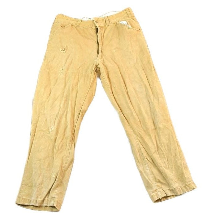 Vintage 1970s Tan Denim Work Jeans Men's 34 x 25 from propervintagecanada