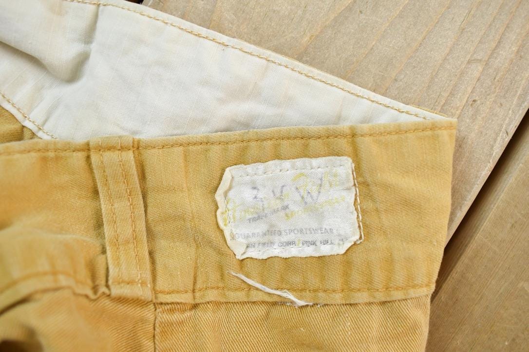 Vintage 1970s Tan Denim Work Jeans Men's 34 x 25 from propervintagecanada