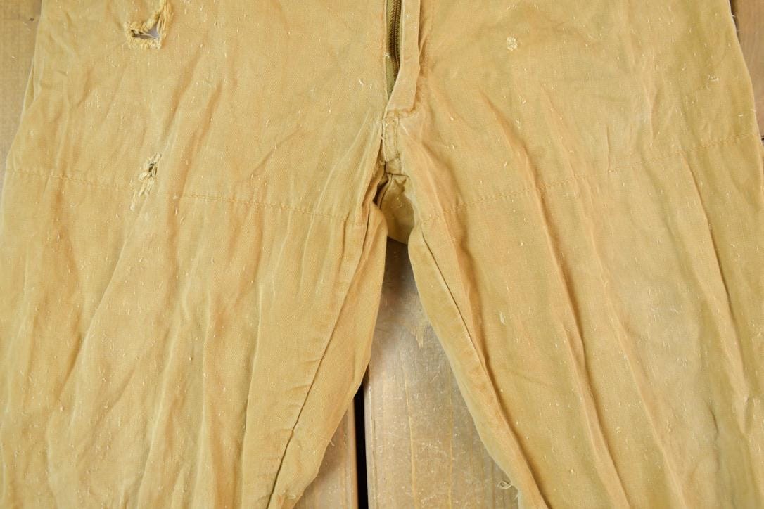 Vintage 1970s Tan Denim Work Jeans Men's 34 x 25 from propervintagecanada