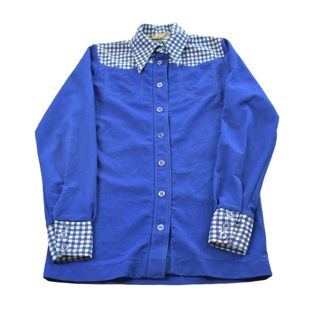 Vintage 1970s Texson Western Wear Plaid Button Up Shirt Mens XS from propervintagecanada