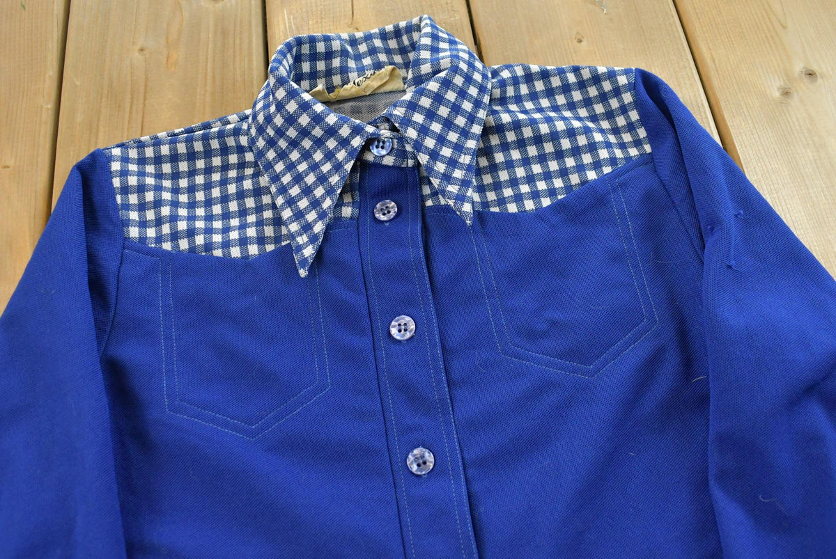 Vintage 1970s Texson Western Wear Plaid Button Up Shirt Mens XS from propervintagecanada
