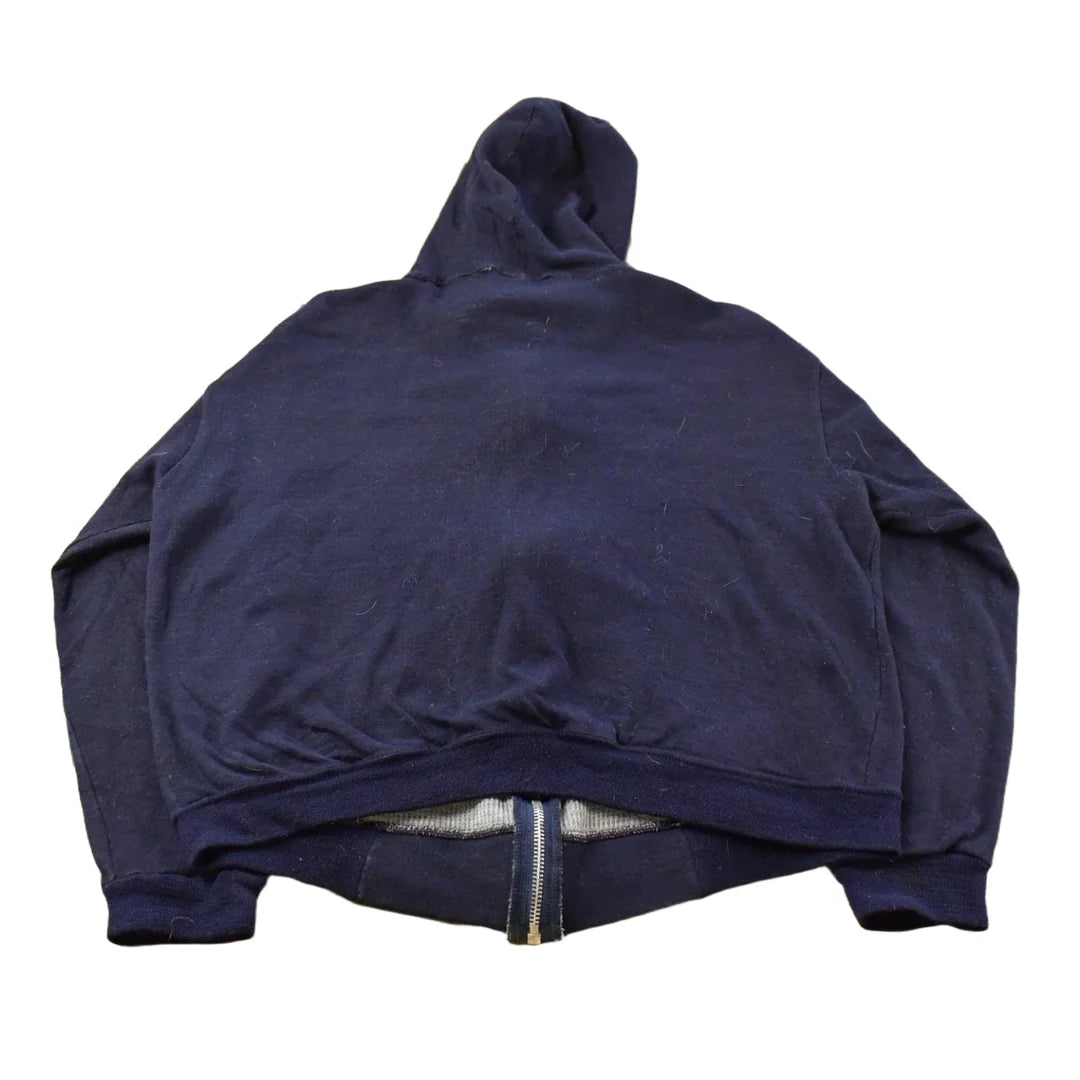 Vintage 1970s Thermal Lined Blank Full Zip Hoodie Sweatshirt Men's M from propervintagecanada