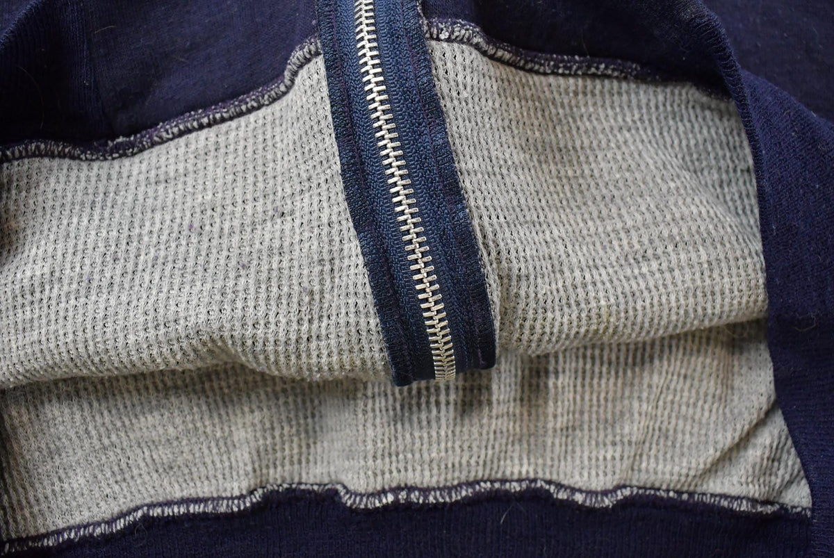 Vintage 1970s Thermal Lined Blank Full Zip Hoodie Sweatshirt Men's M from propervintagecanada