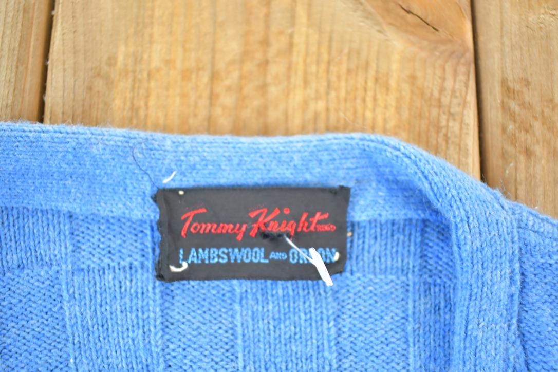 Vintage 1970s Tommy Knight 100% Lambswool Cable Knit Cardigan Sweater Mens M from propervintagecanada