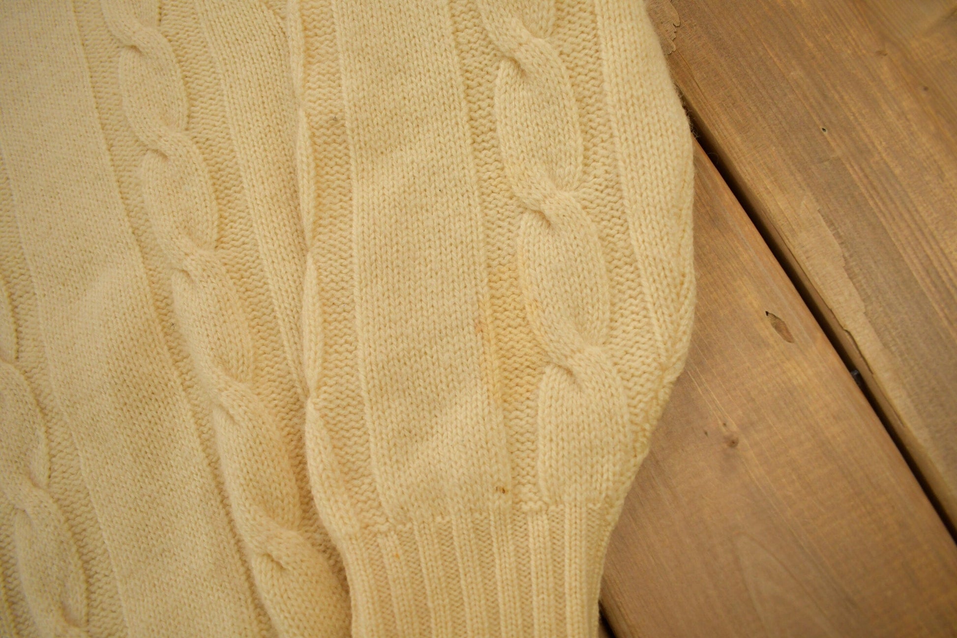 Vintage 1970s Towncraft Penneys Cable Knit Mockneck Sweater from propervintagecanada