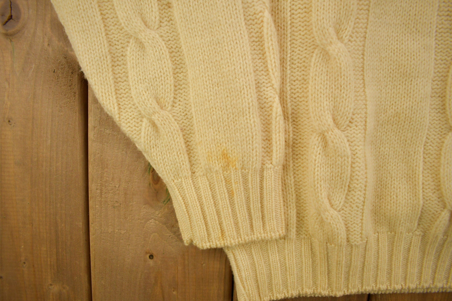Vintage 1970s Towncraft Penneys Cable Knit Mockneck Sweater from propervintagecanada