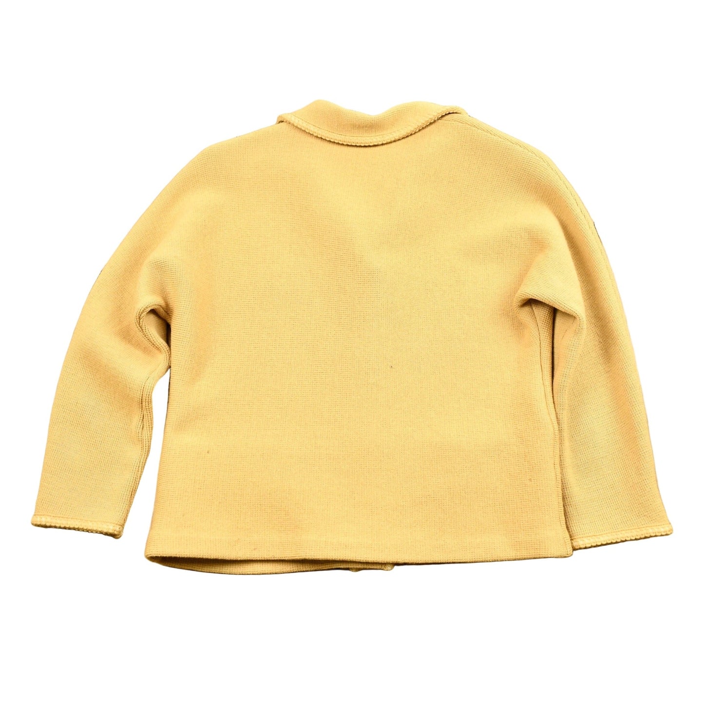 Vintage 1970s Tricotsport Pure Wool Muted Yellow Cardigan Sweater Women's S from propervintagecanada