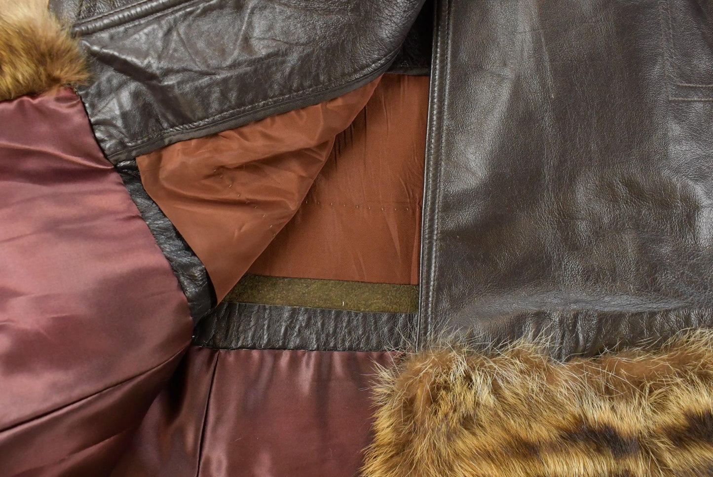 Vintage 1970s Trojan Leather Fur Collar Trench Coat Women's S from propervintagecanada