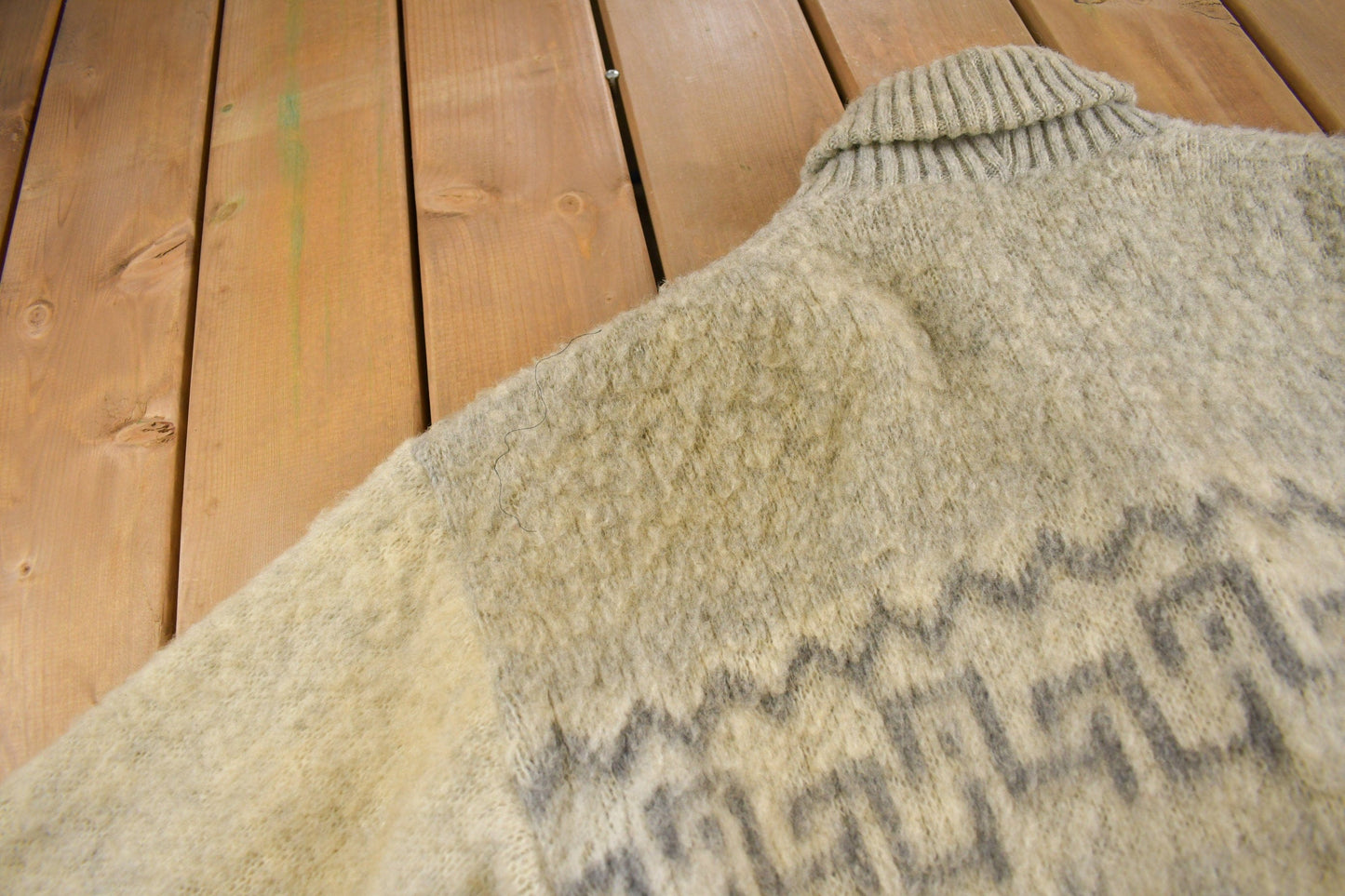Vintage 1970s Tundra 100% Wool Knit Shawl Collar Jacket Men's Large from propervintagecanada